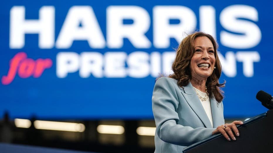 Kamala Harris speaking at a rally